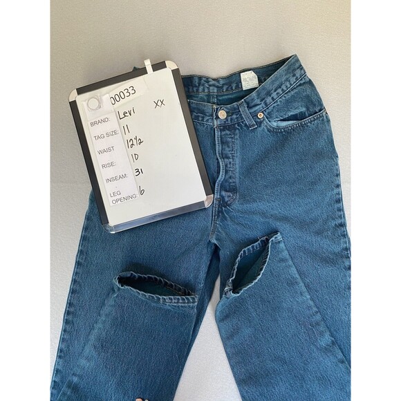 Vtg 90s Levis Jeans Womens 25x31 Teal Blue Button Fly XX Mom USA Tag 11M - Picture 12 of 12